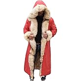 New Santa Claus Coat - The Christmas Chronicals Fur Shearling Red Faux Leather Santa Coat