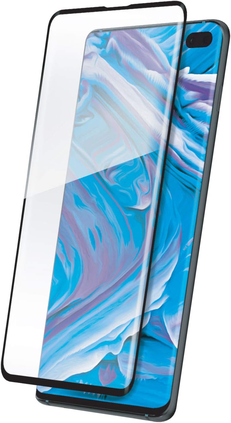 THOR Premium Screen Protector Compatible with Samsung Galaxy S10 Plus, Premium Strength, Easy Applicator, Clear with Black Border