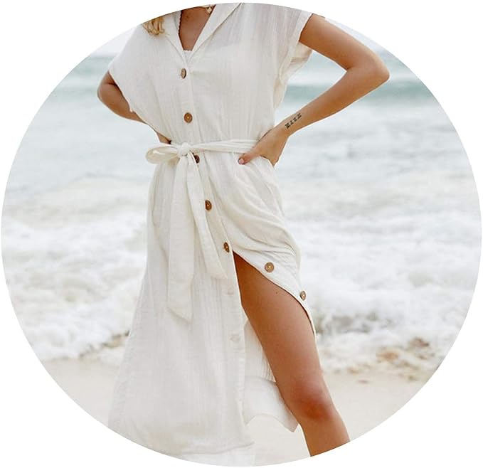 white cotton beach dress