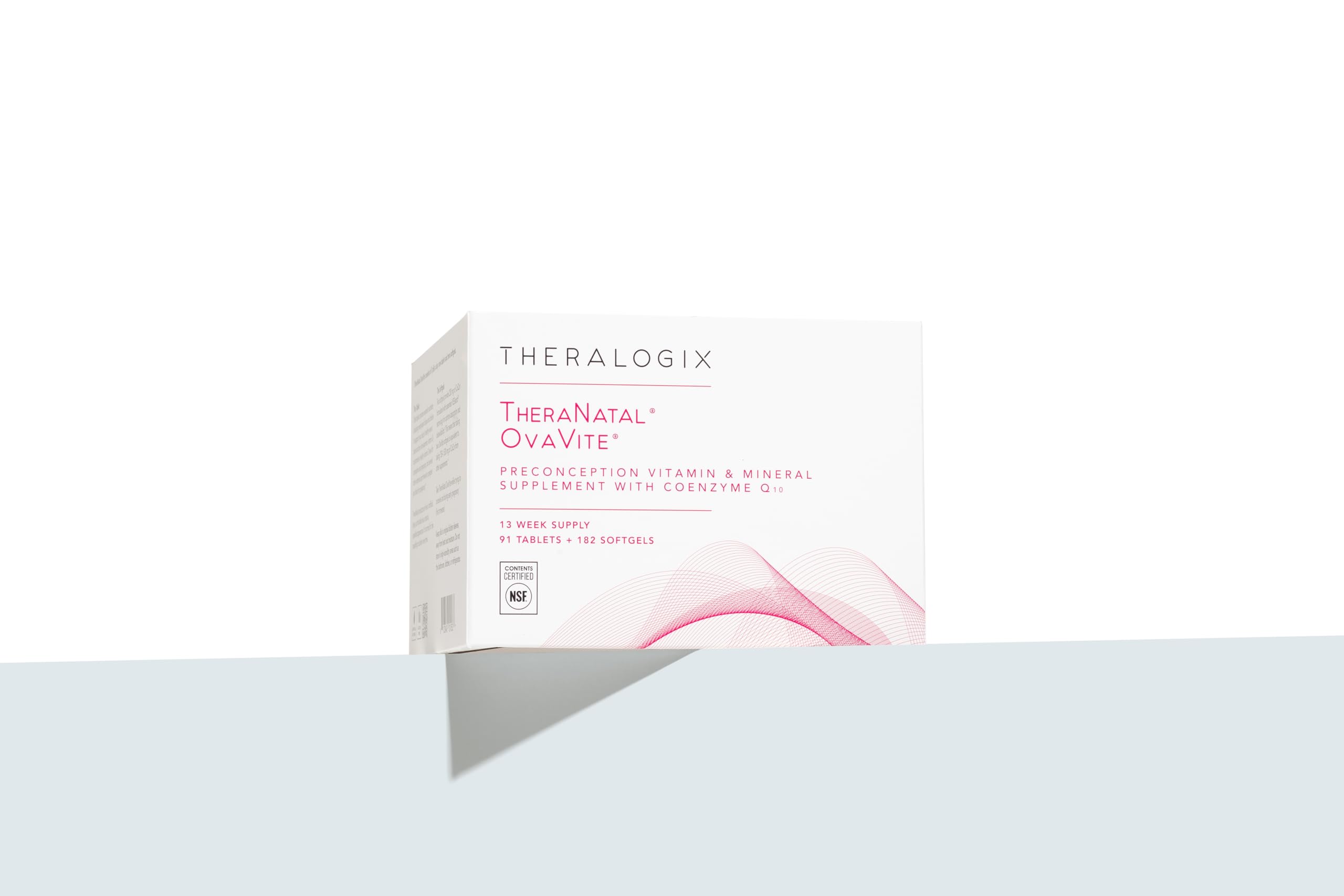 Theralogix TheraNatal OvaVite Preconception Vitamins - 13-Week Supply - Prenatal Vitamins & Fertility Supplement for Women with CoQ10* - NSF Certified - 91 Tabs, 182 Softgels (91 Servings)