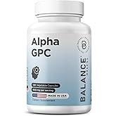 Alpha GPC Choline Supplement 600mg, 120 Veg Capsules - Advanced Memory Formula, Nootropic Brain Support (120 Count (Pack of 1))