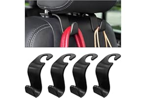 JUSTTOP 4 PCS Car Seat Headrest Hooks, S Type Car Seat Hook Hangers Storage Organizer Holds up to 55 Pounds, Space Saving Car
