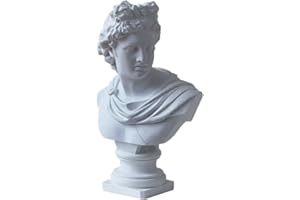 Cozylkx 11.8 Inch Tall Bust of Apollo - God of Music and Light Statue Sculpture Greek Roman Garden Home Decoration