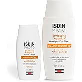ISDIN Eryfotona Actinica Bundle (1.7 & 3.4 Fl Oz) with Zinc Oxide and 100% Mineral Sunscreen Broad Spectrum SPF 50+, No White Cast, Suitable for Sensitive Skin