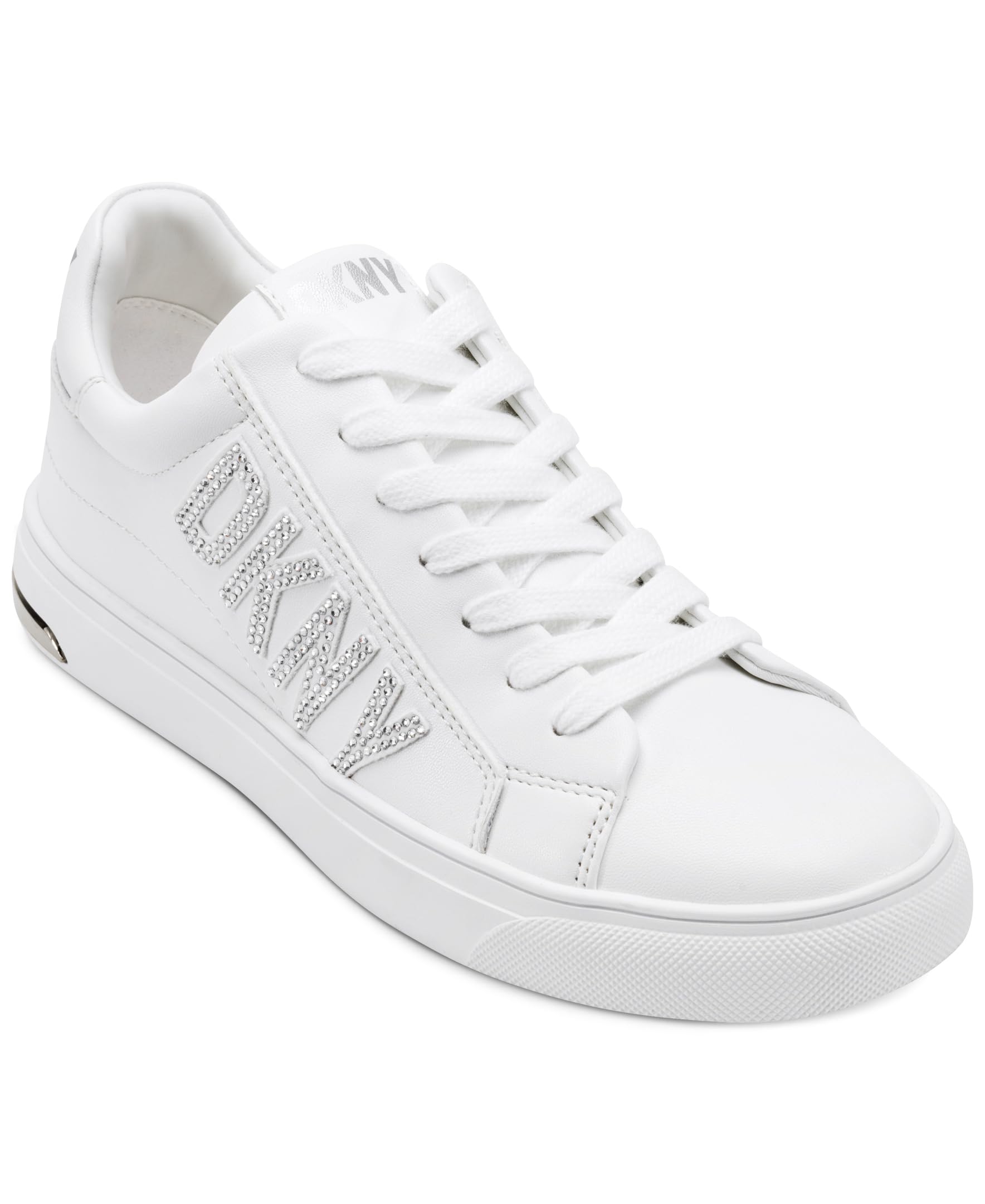 DKNY Women’s Adira Lace Up Everyday Sneaker, White, 8