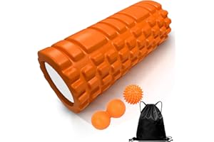 Foam Roller 4in1 Set Includes Hollow Core Massage Roller,Peanut Ball,Spiky Ball,Storage Bag,for Deep Tissue Massage, Pain Rel