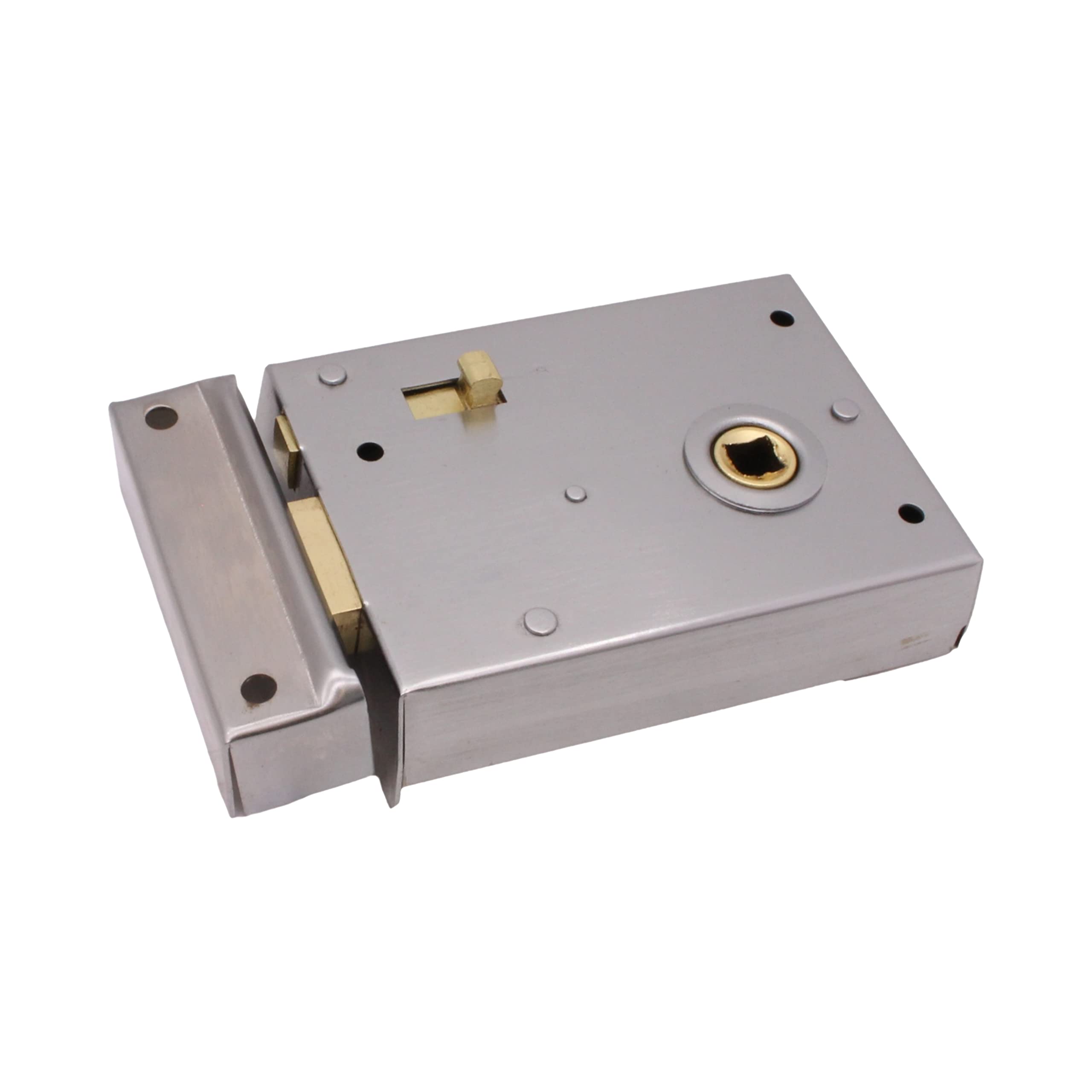 Rim Latch Snib Lock Satin Chrome Surface Mounted Lock for Bathrooms 105 x 82mm