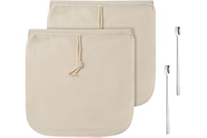 HogarTech Reusable Cold Brew Coffee Bags – Organic Cotton Filter, 10 x 10 x 3 cm, 2-Pack, for Sustainable Home Brewing