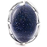 xinpeng Natural Stone Rings Precious Oval Shaped Gemstone Jewelry For Women Anniversary Birthday Wedding Gift