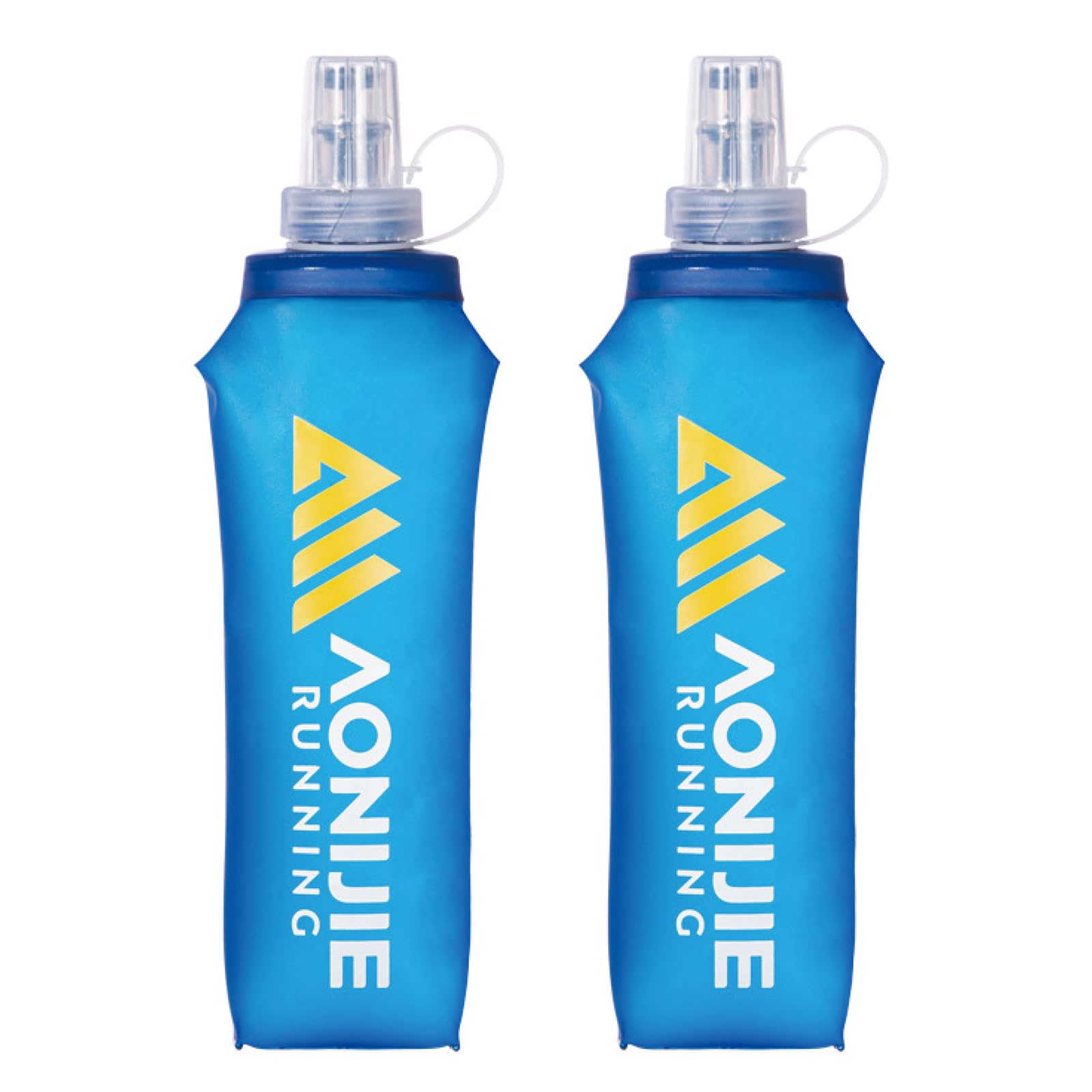 TRIWONDER Soft Flask Collapsible Running Water Bottle Pouch for Hydration Pack Cycling Jogging Hiking (Blue - 500ml - 2 Pack)
