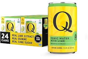 Q MIXERS TONIC WATER with LIME - Real Quinine & Lime Extract - Ideal for Cocktails & Mocktails - Made with Real Ingredients, Perfectly Carbonated & Lightly Sweet - 7.5 Fl oz (Pack of 24)