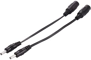 COOLM 5.5mm x 2.1mm Female to 3.5mm x 1.35mm Male Plug Socket DC Power Adapter Cable 2pcs