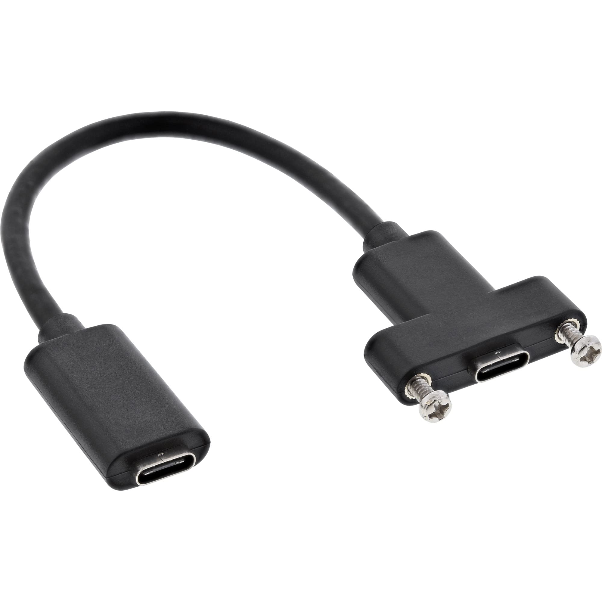 InLine 33441H USB 3.1 Adaptor Cable – C to C Panel Jack, 0.2 m Black