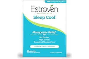 Estroven Sleep Cool for Menopause Relief, 30 Ct, Sleep Support Supplement With Clinically Proven Ingredients to Relieve Menopause Symptoms plus Night Sweats & Hot Flash Relief, Drug-No & Gluten-No