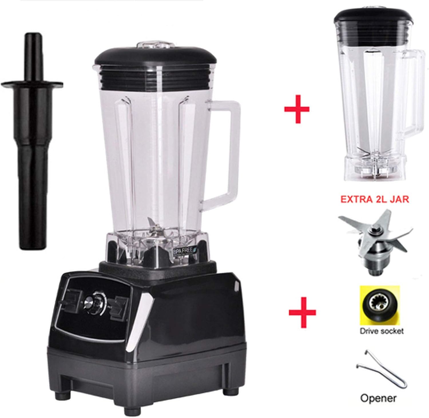 2200W BPA FREE 3HP 2L G5200 high power commercial home professional smoothies power blender food mixer juicer fruit processor,BLACK 2L JUG 3 PARTS