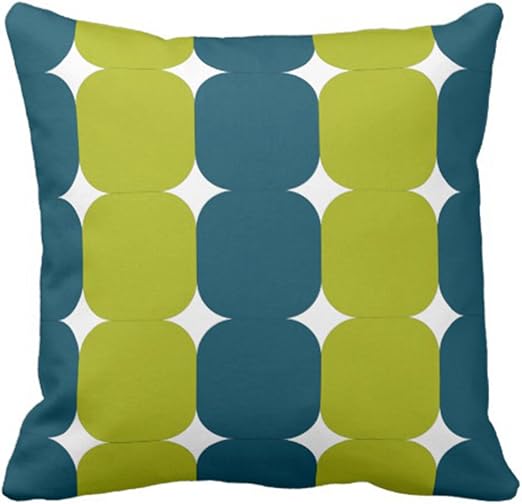 Amazon Com Emvency Throw Pillow Cover Retro Teal Chartreuse