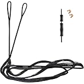 Deerseeker Archery Bow String Replacement with Finger Protector &amp; 2 Nock Points Dacron Bowstring 12, 14, 16 Strands Bow Accessories for Recurve Bow Traditional Longbow 48-70 inches