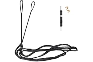 DEERSEEKER OUTDOOR Deerseeker Archery Bow String Replacement with Finger Protector & 2 Nock Points Dacron Bowstring 12, 14, 16 Strands Bow Accessories for Recurve Bow Traditional Longbow 48-70 inches