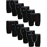 AND1 Boys Boxer Briefs - 10 Pack Performance Boys Underwear Boxer Briefs with Functional Fly Pouch, 5" Inseam (Size: 6-18)