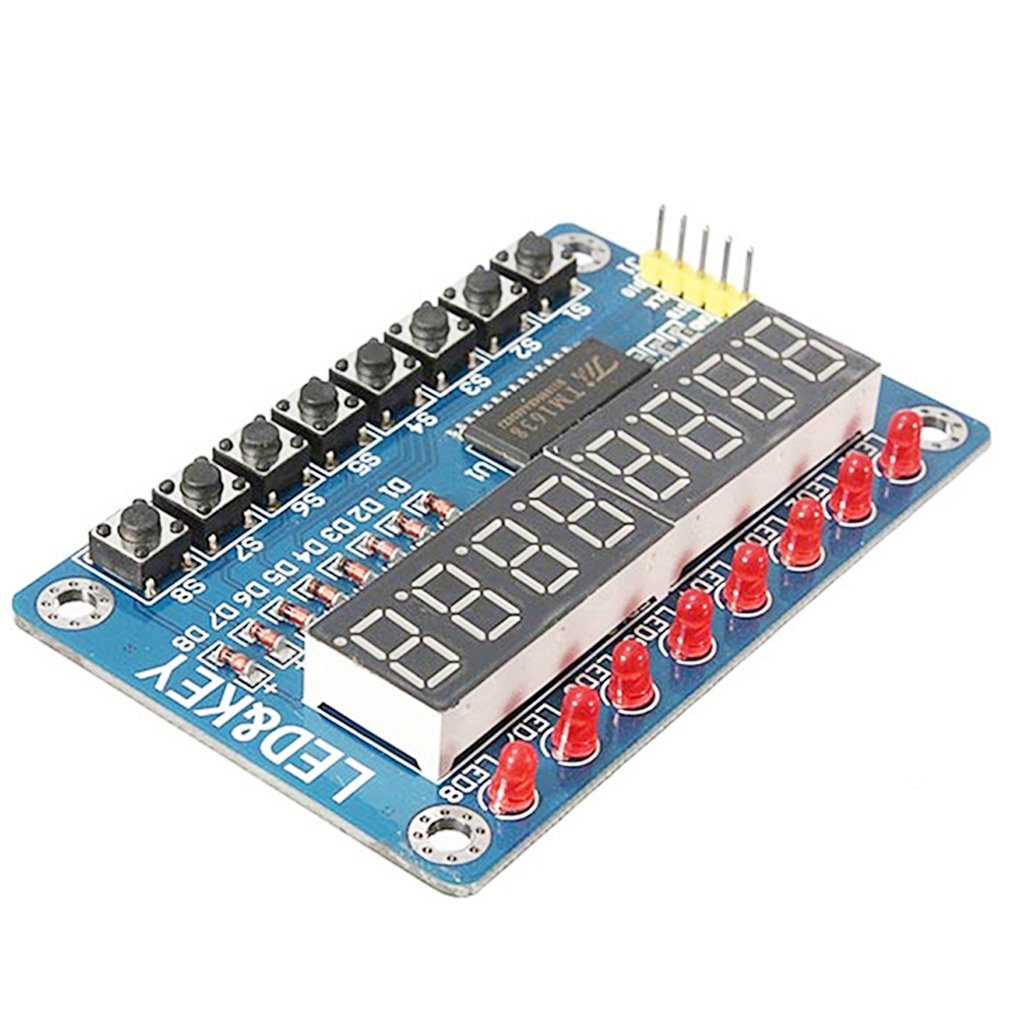 HALJIA Modulo Display LED Digitale TM1638 8-Bit LED Digitale Tubo 8 Chiavi Compatibile con AVR Arduino Braccio