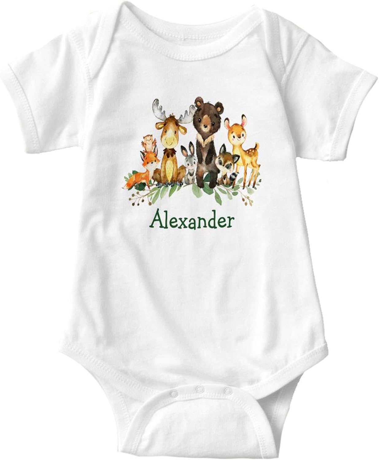 Baby Onesies Watercolor Woodland Forest Animals Baby Bodysuit Baby