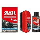 Urnuos 2025 New Car Windshield Cleaner Tool - Automotive Oil Film Remover Brush for Windows & Glass, Anti-Fog Rain Repellent Cleaner - Interior & Exterior Windshield Glass Cleaning Board