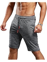 Gerlobal Men's Bodybuilding Gym Running Workout Shorts Active Training Shorts