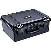 Lykus HC-3820 Waterproof Hard Case with Customizable Foam Insert, Interior Size 14.96x11.02x6.5 in, Suitable for camera, lens, drone, mic, flashlight, projector, electronics, tools, and more