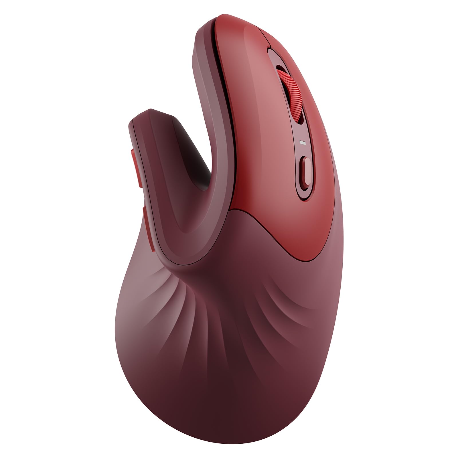 Photo 1 of seenda Ergonomic Vertical Mouse with Jiggler - Bluetooth + 2.4G USB Multi Device, Wireless Ergo Mice, Jiggler Mouse Mover for Laptop/PC/Notebook, Computer Mice for Windows, Mac OS (Wine Red)