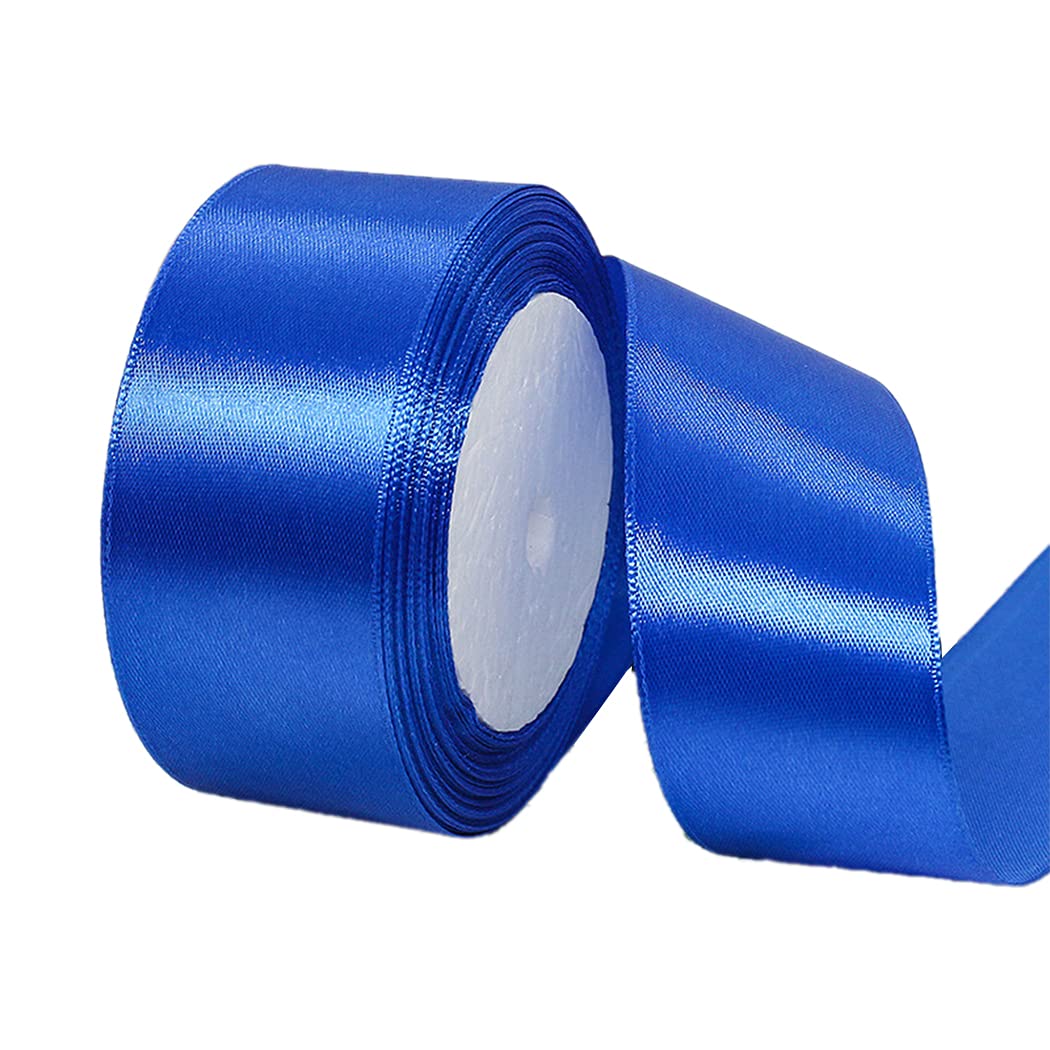 Lyxtiorn 25Yard 4CM Wide Satin Ribbon for Wedding Favor/Craft/Gift Wrapping/Christmas Tree Decoration, Royalblue