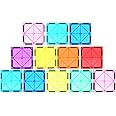 12 Piece Mgnetic Tiles Square Shape Only, Building Blocks for STEM Learning & Fun Kit for Kids, Educational Playset for Boys & Girls 3+, Construction Toy Expansion Set Playboards, random Color