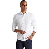 Rhone Men's State of Mind Shirt, Slim Fit Button Down Shirt, Performance Fabric, Anti Odor (White, Large)