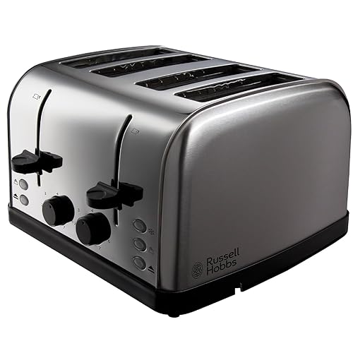 Russell Hobbs 18790 Futura 4-Slice Toaster, 1500 W, Stainless Steel Silver, Four Slice