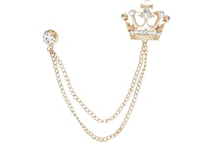 ABJFJE Elegant Crystal Bee With Hanging Chain Brooch Vintage Cute Rhinestone Insect Corsage Tassel Chain Suit Jacket Brooch Pin for Men Husband Gifts