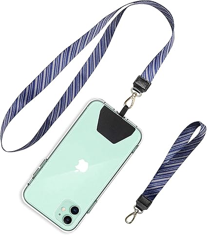 Amazon ネックストラップ スマホ 携帯ストラップ 落下防止 Doormoon ハンドストラップ 首掛け腕掛け 着脱简单 2本入り ブルー ストラップ マスコット 通販