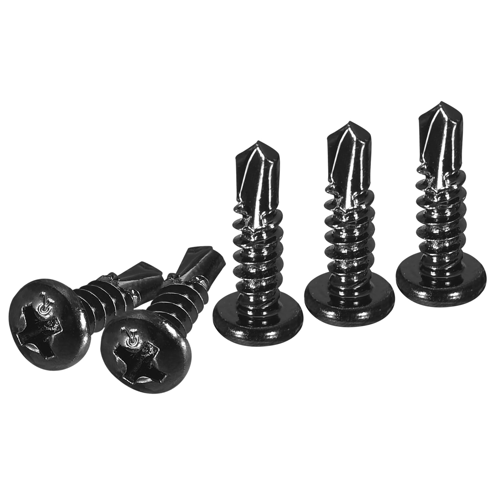 DTGN #8x5/8" Pan Head Self Drilling Screws - 100Pack - Black Oxide 410 Stainless Steel Phillips Drive Self Tapping Sheet Metal Screws