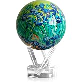 MOVA Self Rotating Globe, Van Gogh Irises Classic (4.5") | solar powered globe, no batteries or cords, gift for art lovers, premium kinetic display, decorative desk display
