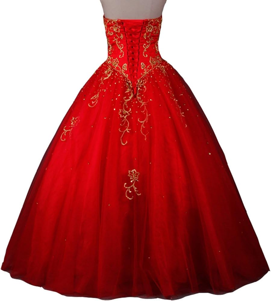 red dress with gold embroidery