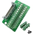 Sysly IDC26 2x13 Pins Male Header Breakout Board Terminal Block Connector with Simple DIN Rail Mounting feet