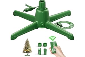 DG-DIRECT (2025 Upgrade) Rotating Christmas Tree Stand with Remote Control, Stable 360 Revolving Tree Base Stand, Up to 7.5ft 90lb. Adjustable Christmas Tree Holder for Xmas Tree, Artificial Tree (Green)