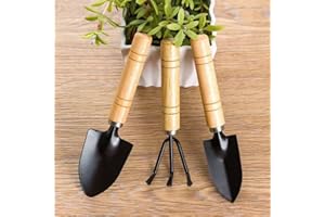 3-Piece Gardening Shovel Set, Essential Garden Tool Kit with Shovels & Rake, Ideal for Planting, Potting & Yard Maintenance, 