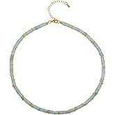 COAI Women's Heishi Stone Beaded Necklace Choker Necklace for Women