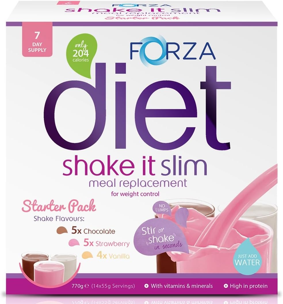 FORZA Shake It Slim Meal Replacement Shake Starter Pack - Meal Replacement Powder Drink - Weight Loss Shakes