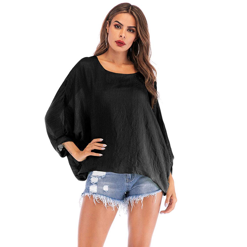 Women\'s Batwing Sleeve T Shirt Loose Blouse Tops Casual Pullover Top