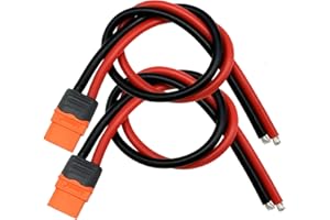 NUOFANY 2Pcs Amass XT60i Pigtail Female Cable Battery Connector Cabl with 12AWG 30cm Cable for RC Lipo Battery FPV Racing Aircraft Drone