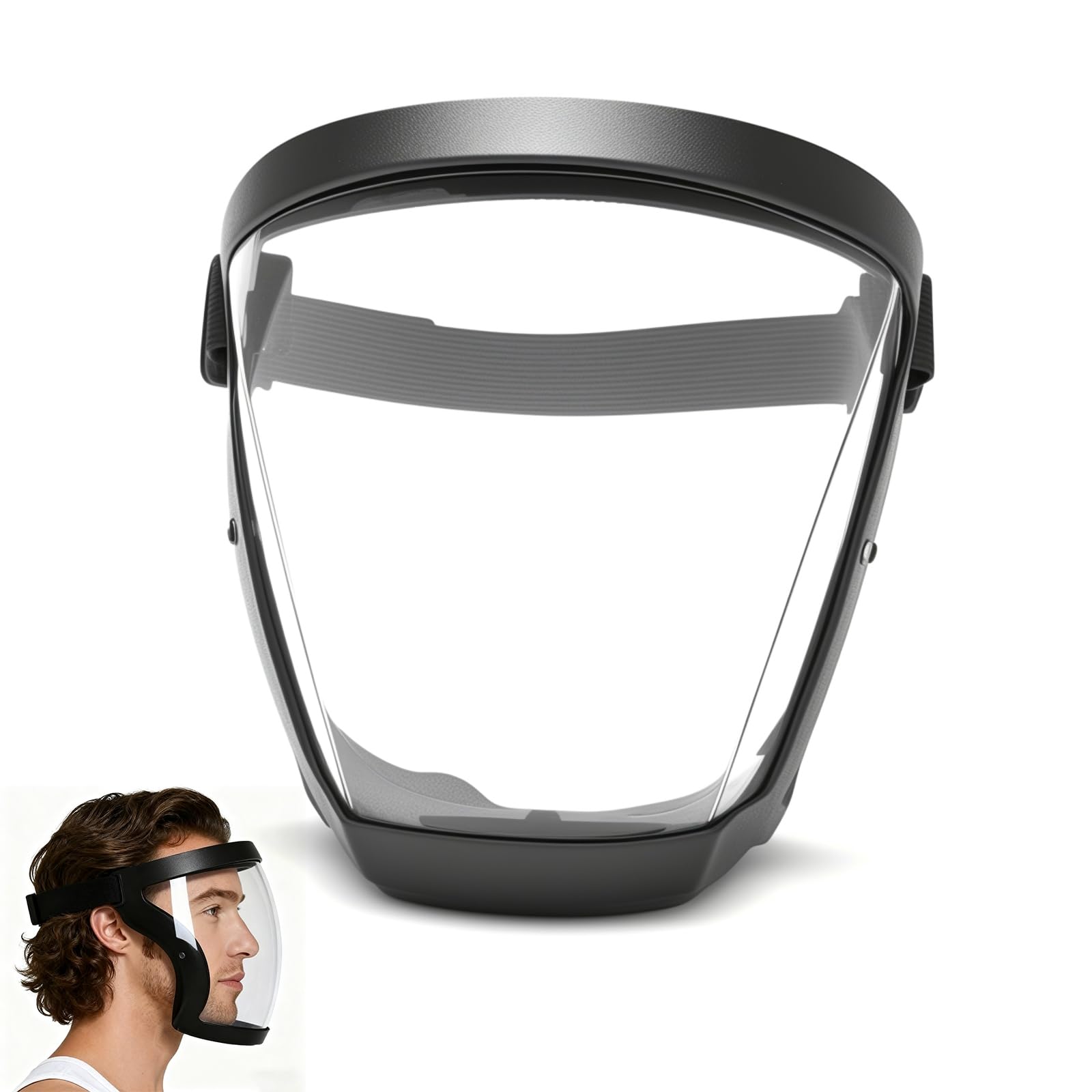 BlueEour Upgrade Anti-Fog Protective Full Face Shield, Adjustable Breathable Face Shield, Universal Clear HD Face Mask with Replaceable Filter Cotton for Daily Activities and Working