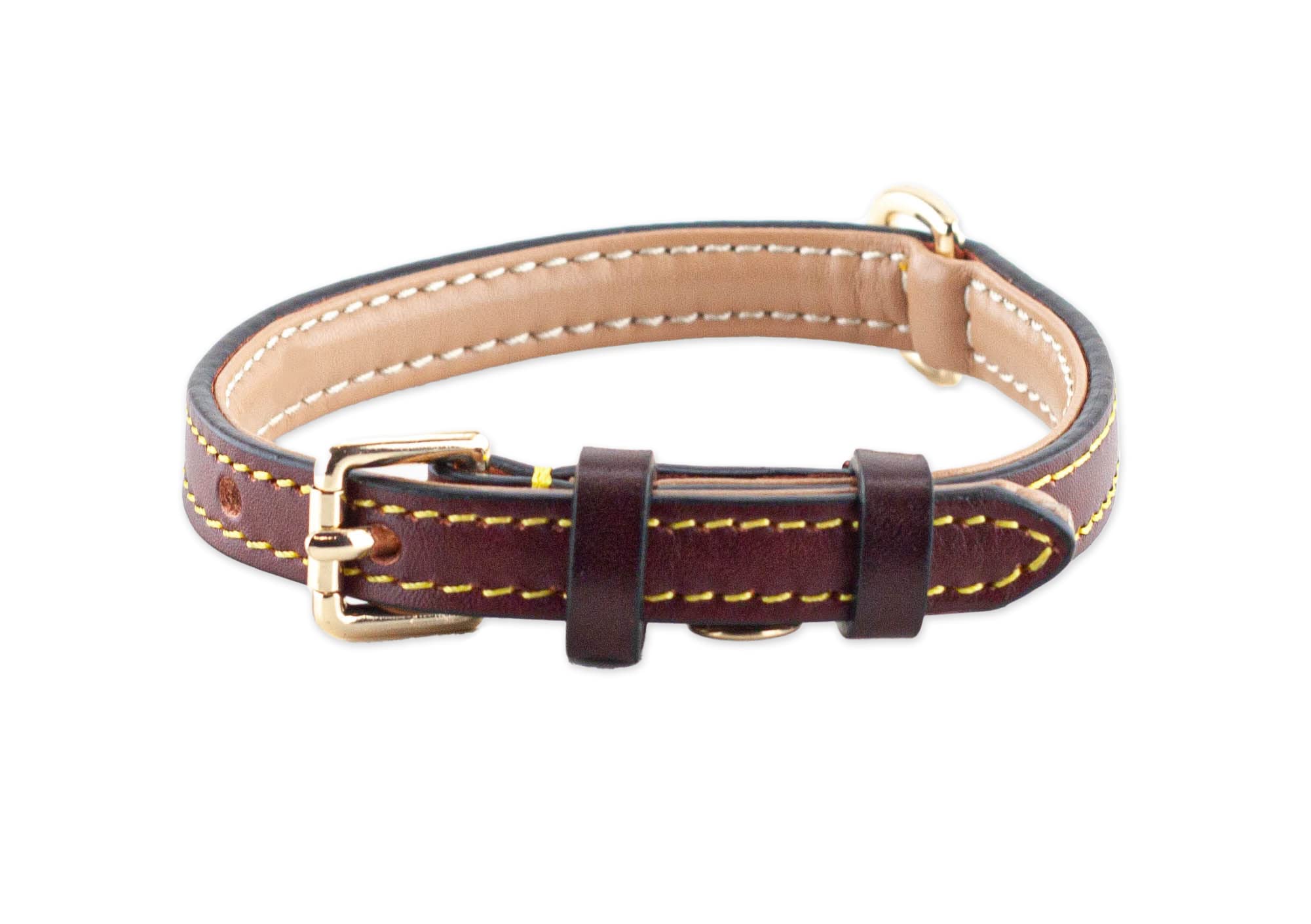 Brute Strength Leather Dog Collar Brown S 26-33 cm