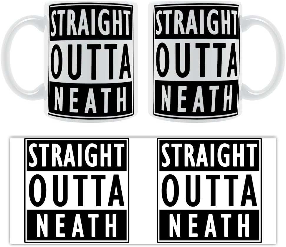 STRAIGHT OUTTA NEATH - Stylised Chunky Mug Gift