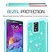 Note 4 Case, Galaxy Note 4 Glitter Case with HD Screen Protector,LeYi Bling Cute Girls Women [PC Silicone Leather] Dual Layer Heavy Duty Protective Case for Samsung Galaxy Note 4 TP Mint