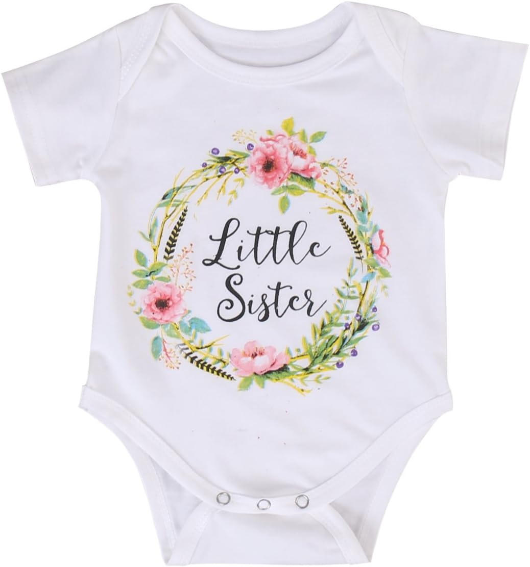 Mystyles Infant Toddler Baby Girls Cotton Sisters Matching Clothes T-Shirt Tops Outfits